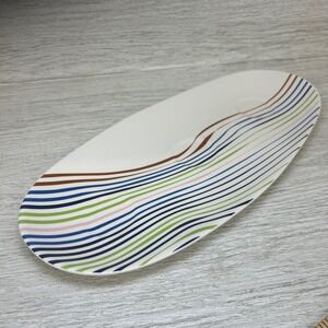 Diane Von Furstenberg DVF Home Oval‎ Streamline Contemporary Striped Tray